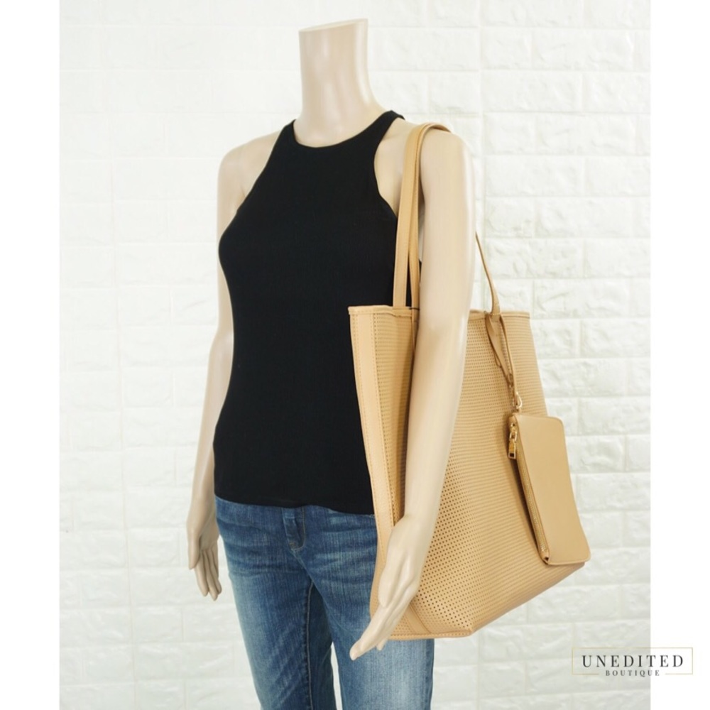 NWT - Perforated Vegan Leather Tote - Picture 6 of 7